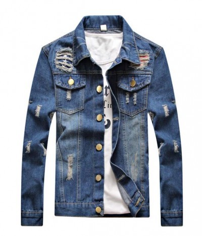 SKJN002 design tailored denim jacket style custom casual denim jacket style custom-made men's denim jacket style denim jacket center denim jacket price side view